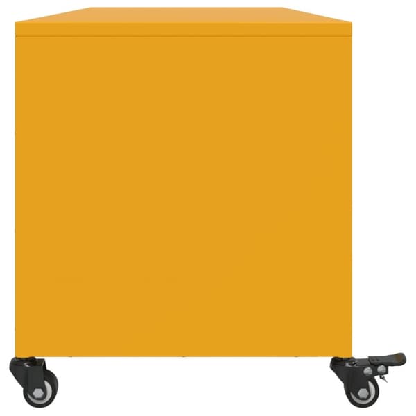 tv-bord 100,5x39x43,5 cm koldvalset stål sennepsgul