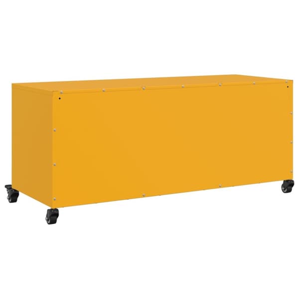 tv-bord 100,5x39x43,5 cm koldvalset stål sennepsgul