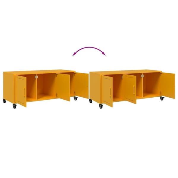 tv-bord 100,5x39x43,5 cm koldvalset stål sennepsgul