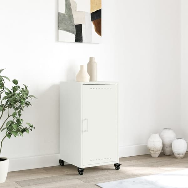 Sidoskåp vit 36x39x72 cm kallvalsat stål