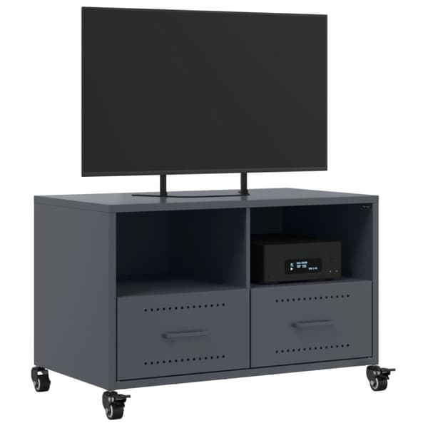 Tv-bänk antracit 68x39x43,5 cm kallvalsat stål