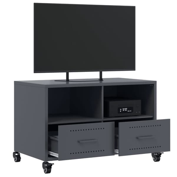 Tv-bänk antracit 68x39x43,5 cm kallvalsat stål