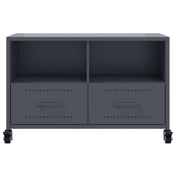 Tv-bänk antracit 68x39x43,5 cm kallvalsat stål