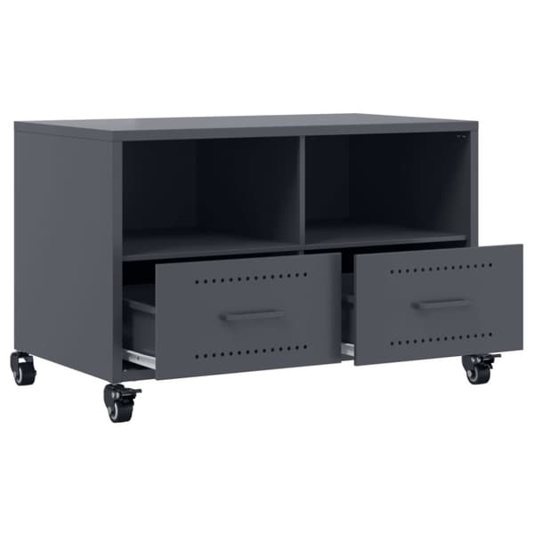 Tv-bänk antracit 68x39x43,5 cm kallvalsat stål