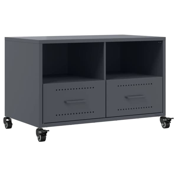 Tv-bänk antracit 68x39x43,5 cm kallvalsat stål