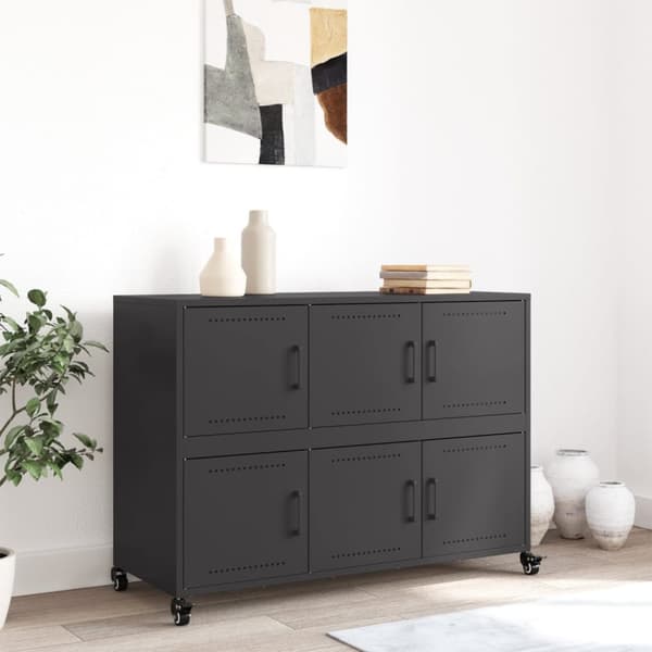 skænk 100,5x39x72 cm koldvalset stål sort