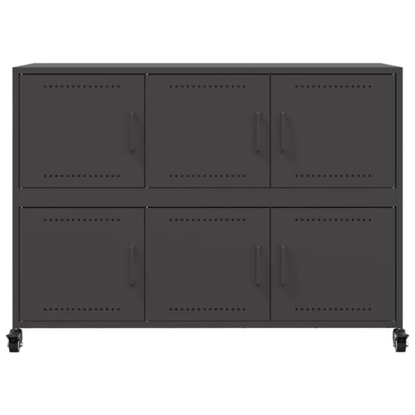 skænk 100,5x39x72 cm koldvalset stål sort