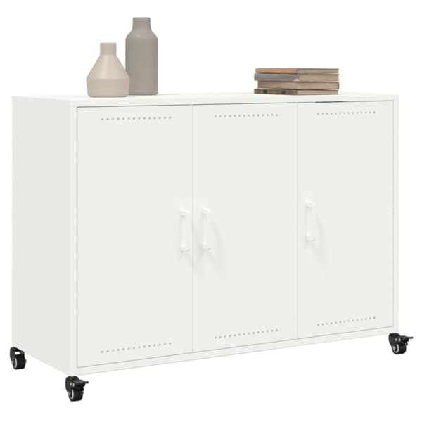 skænk 100,5x39x72 cm koldvalset stål hvid