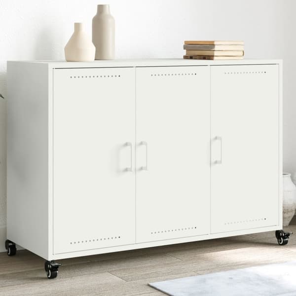 skænk 100,5x39x72 cm koldvalset stål hvid