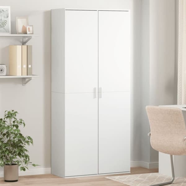 højskab 80x35x180 cm konstrueret træ hvid