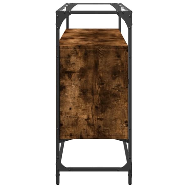 TV-taso lasinen pöytälevy savutammi 98x35x81 cm tekninen puu