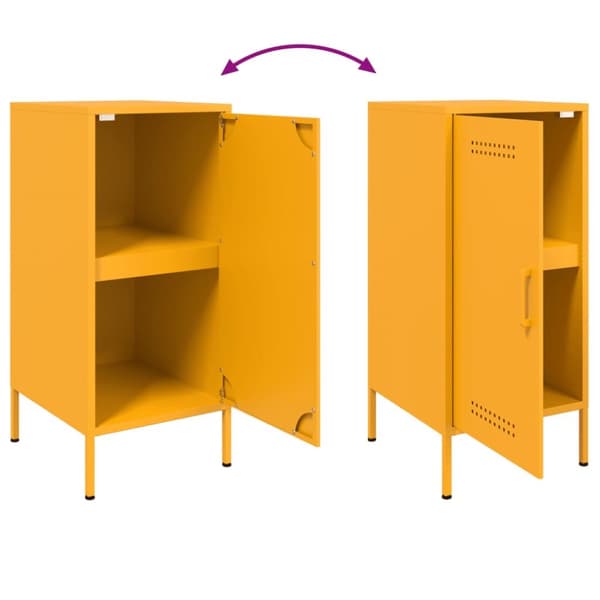 skab 36x39x79 cm koldvalset stål sennepsgul