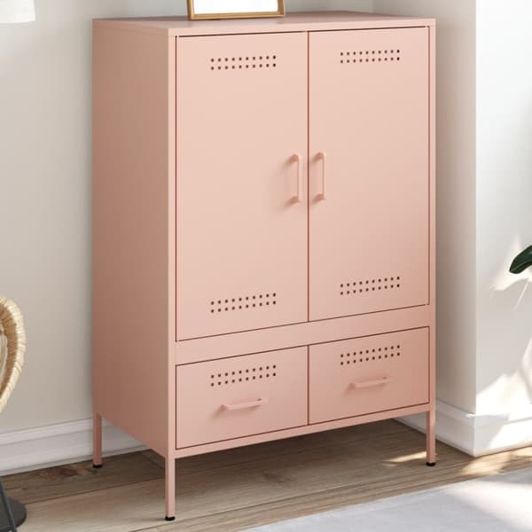 Högskåp rosa 68x39x101,5 cm kallvalsat stål