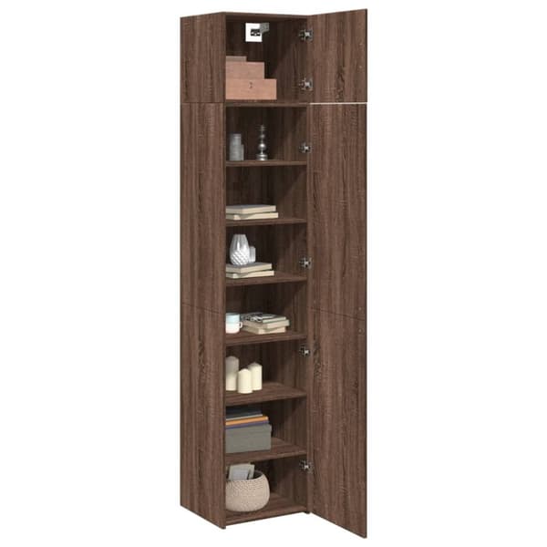 skab 45x42,5x225 cm smalt konstrueret træ brun egetræsfarve