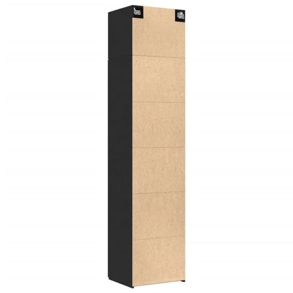 Förvaringsskåp smalt svart 50x42,5x225 cm konstruerat trä