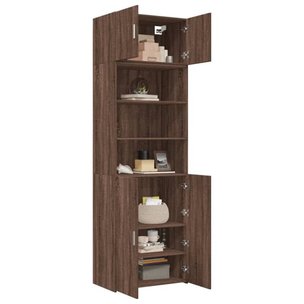 skab 70x42,5x225 cm konstrueret træ brun egetræsfarve