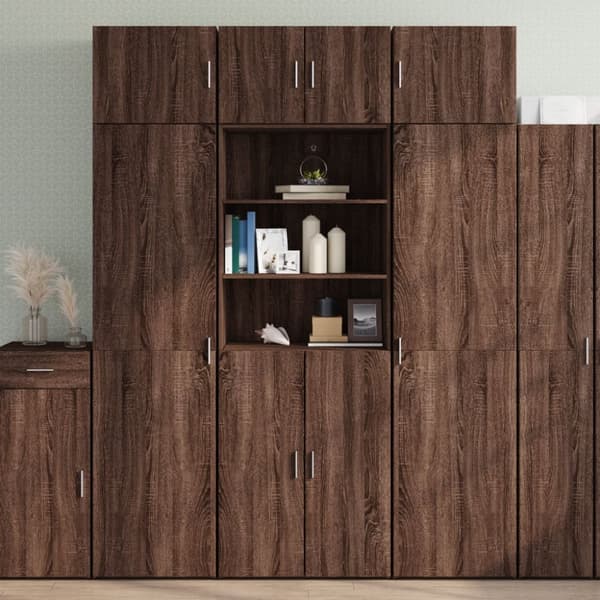 skab 70x42,5x225 cm konstrueret træ brun egetræsfarve