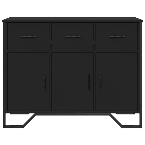 Skänk svart 97x32,5x74,5 cm konstruerat trä