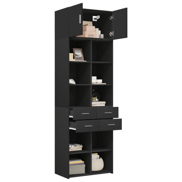 opbevaringsskab 70x42,5x225 cm konstrueret træ sort