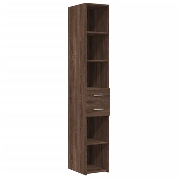 skab 30x42,5x225 cm smalt konstrueret træ brun egetræsfarve