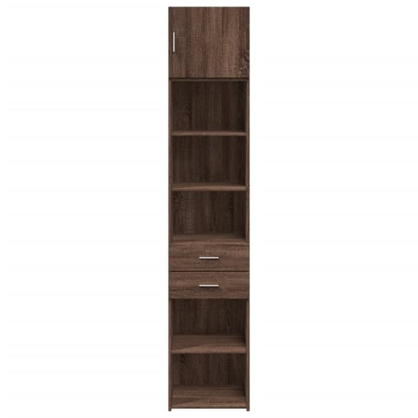skab 45x42,5x225 cm smalt konstrueret træ brun egetræsfarve