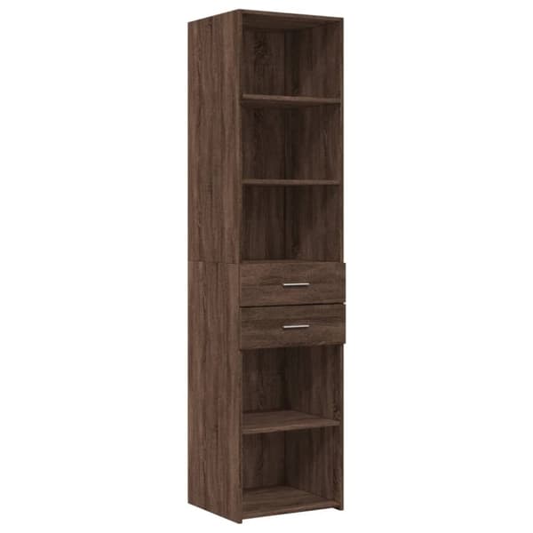 skab 45x42,5x225 cm smalt konstrueret træ brun egetræsfarve
