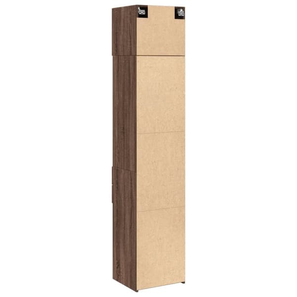 skab 45x42,5x225 cm smalt konstrueret træ brun egetræsfarve