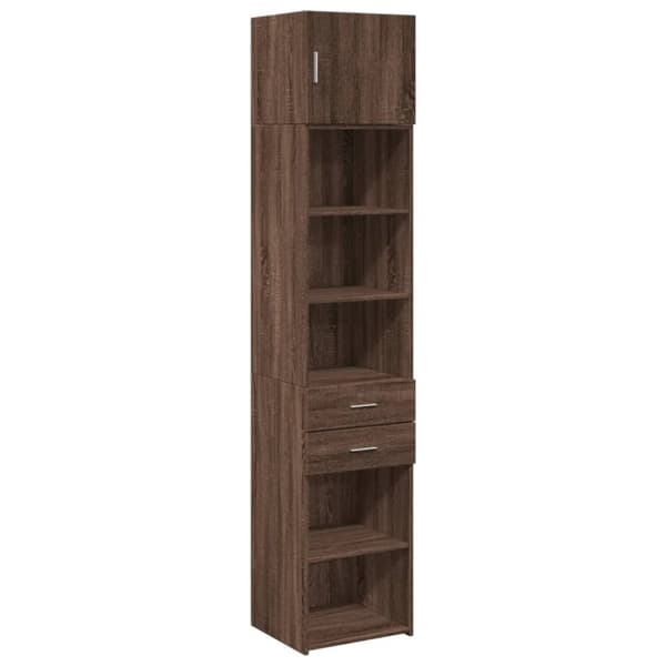 skab 45x42,5x225 cm smalt konstrueret træ brun egetræsfarve