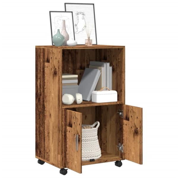 rullebord 55x40x91 cm konstrueret træ gammelt trælook