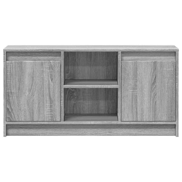 TV-taso LED-valoilla harmaa Sonoma 100x34x50 cm tekninen puu
