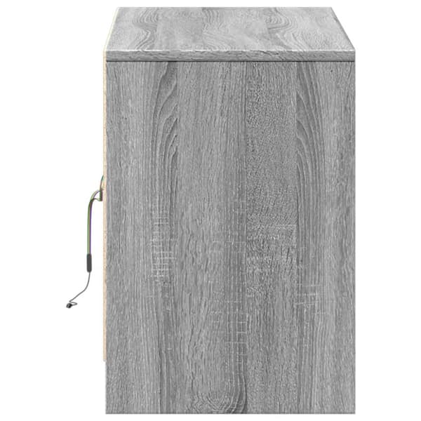 TV-taso LED-valoilla harmaa Sonoma 100x34x50 cm tekninen puu