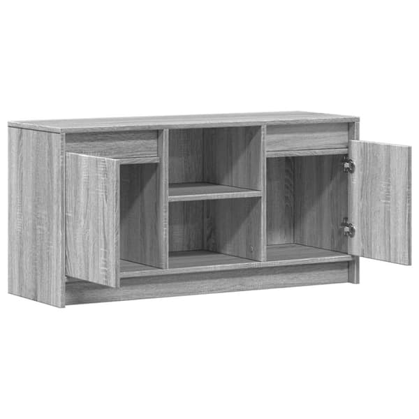 TV-taso LED-valoilla harmaa Sonoma 100x34x50 cm tekninen puu