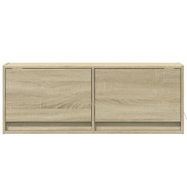 Väggmonterad tv-bänk LED sonoma-ek 100x31x35 cm