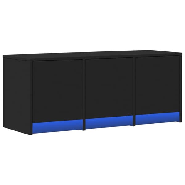 tv-bord med LED-lys 97x34x40 cm konstrueret træ sort