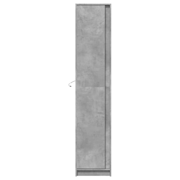 skab med LED-lys 41,5x32,5x200 cm konstrueret træ betongrå