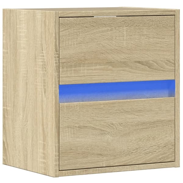Väggmonterad tv-bänk LED sonoma-ek 41x31x45 cm