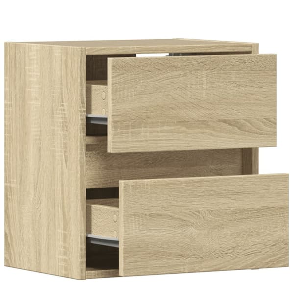 Väggmonterad tv-bänk LED sonoma-ek 41x31x45 cm