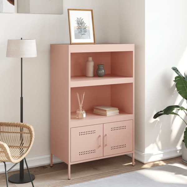 Högskåp rosa 68x39x113 cm stål