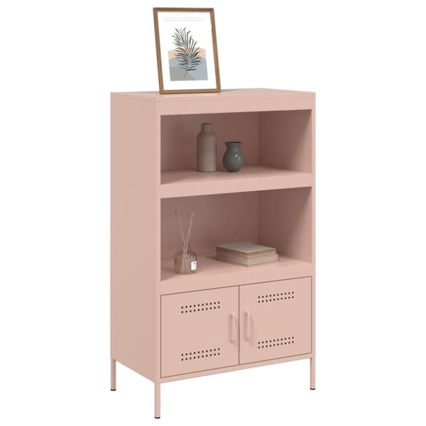 Högskåp rosa 68x39x113 cm stål