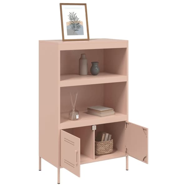 Högskåp rosa 68x39x113 cm stål