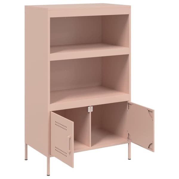 Högskåp rosa 68x39x113 cm stål