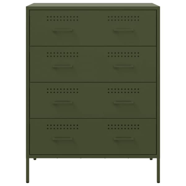 Senkki oliivinvihreä 68x39x89 cm teräs