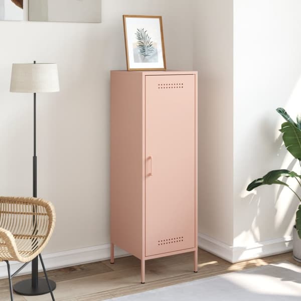 skab 36x39x113 cm stål lyserød