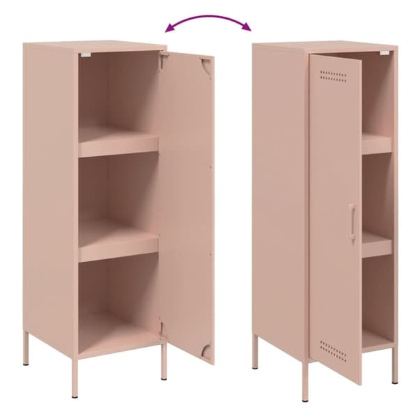skab 36x39x113 cm stål lyserød