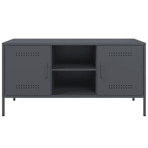 tv-bord 100,5x39x50,5 cm stål antracitgrå