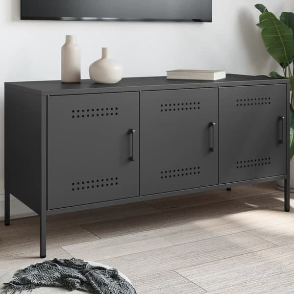 TV-taso musta 100,5x39x50,5 cm teräs