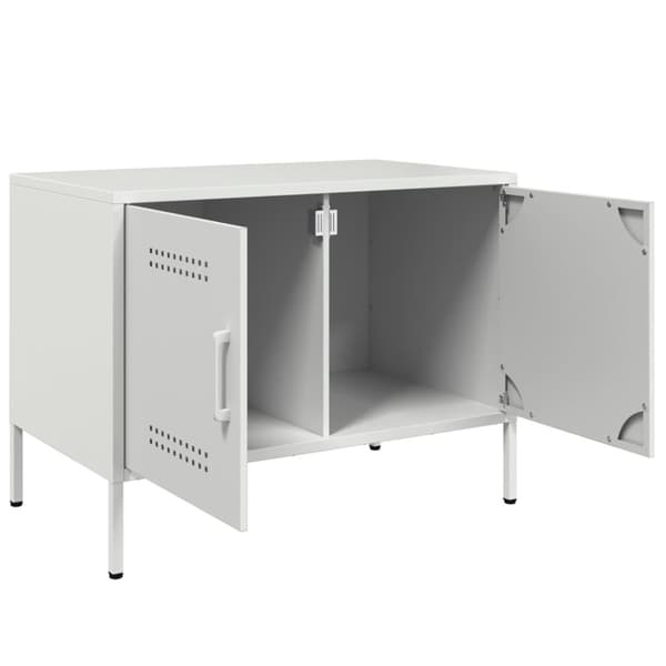 tv-bord 68x39x50,5 cm stål hvid