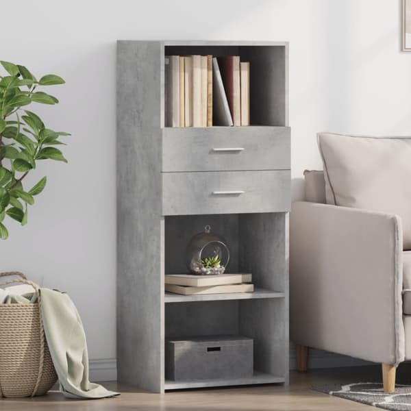 højskab 50x42,5x124 cm konstrueret træ betongrå