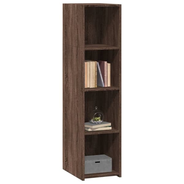 reol 30x41x124 konstrueret træ brun egetræsfarve