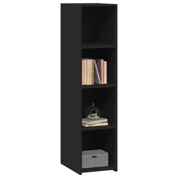 reol 30x41x124 cm konstrueret træ sort